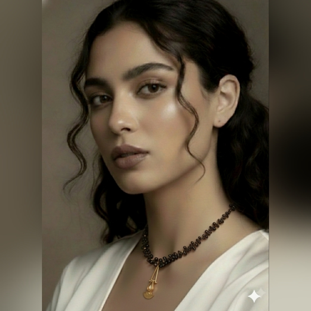 Elegant Black Beaded Necklace